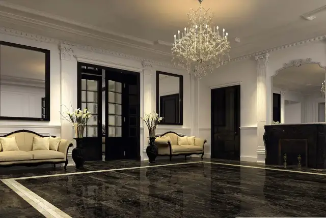 Интерьер с Woodstone Taupe Bottone Lap / Вудстоун Таупе Вставка Лаппато