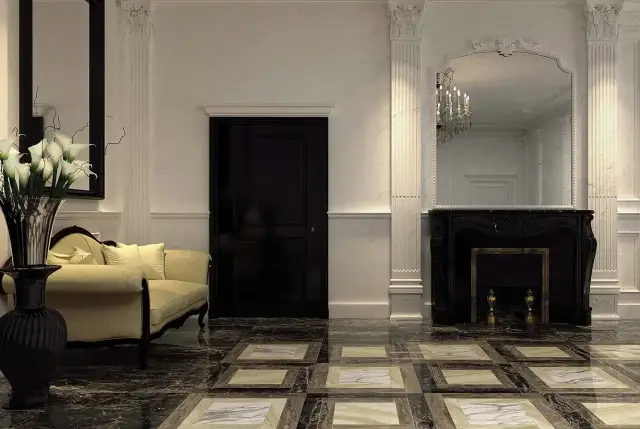 Интерьер с Woodstone Taupe Bottone Lap / Вудстоун Таупе Вставка Лаппато