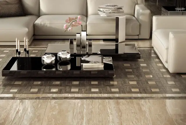 Интерьер с Woodstone Taupe Bottone Lap / Вудстоун Таупе Вставка Лаппато
