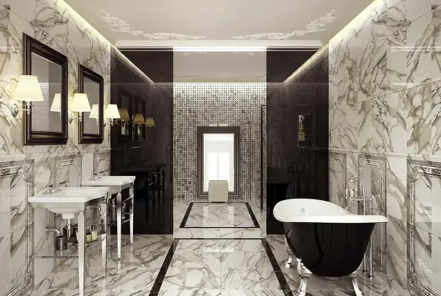 Интерьер с Woodstone Taupe Bottone Lap / Вудстоун Таупе Вставка Лаппато