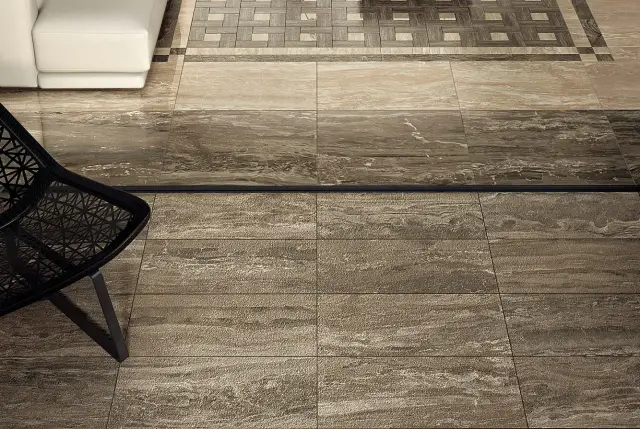 Интерьер с Woodstone Taupe Bottone Lap / Вудстоун Таупе Вставка Лаппато