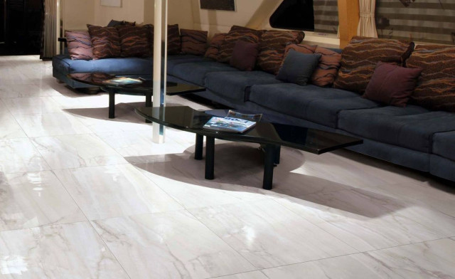 Интерьер с Керамогранит FMG Marmi Arabescato Block B Luc SQ 6мм 150×300