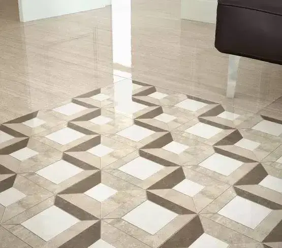 Интерьер с Мозаика Casalgrande Padana Marmoker Statuario Grigio Lucido чип 5х10 глянцевая белая 2705417 30х30 см