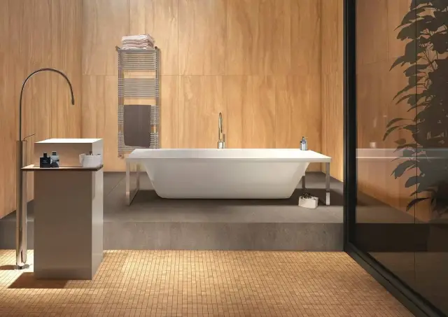 Интерьер с Мозаика Casalgrande Padana Marmoker Statuario Grigio Lucido чип 5х10 глянцевая белая 2705417 30х30 см
