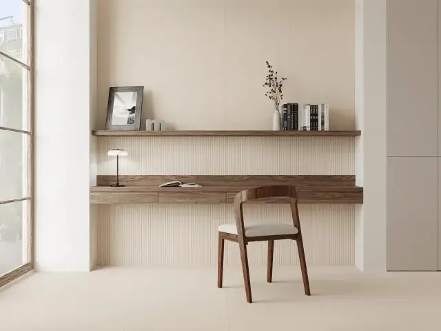 Интерьер с Керамогранит Cotto Petrus Anni 70 Gessato Azzurro rett матовый синий 120х60 см
