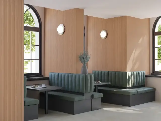 Интерьер с Керамогранит Cotto Petrus Anni 70 Gessato Azzurro rett матовый синий 120х60 см