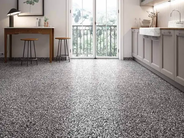 Интерьер с Керамогранит Casalgrande Padana Terrazzo Beige матовый бежевый 12950031 60х60 см