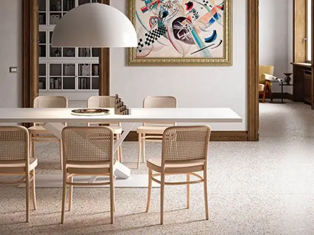 Интерьер с Керамогранит Casalgrande Padana Terrazzo Beige матовый бежевый 12950031 60х60 см