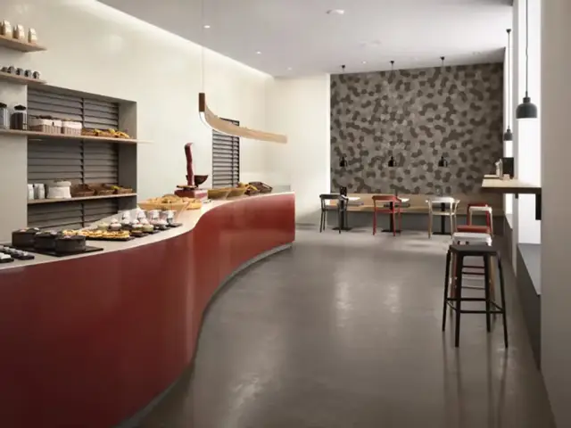Интерьер с Керамогранит Casalgrande Padana Resina Black матовый черный 10720023 120х60 см