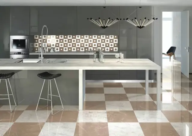 Интерьер с Керамогранит Casalgrande Padana Marmoker Statuario Grigio Honed матовый 2740017 60*60 см