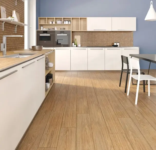 Интерьер с Керамогранит Idalgo Granite Wood Classic Soft Ochre полуглянцевый бежевый ID9022B035LMR 120х60 см