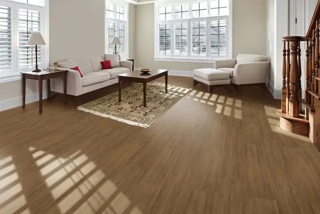 Интерьер с Керамогранит Idalgo Granite Wood Classic Soft Ochre полуглянцевый бежевый ID9022B035LMR 120х60 см