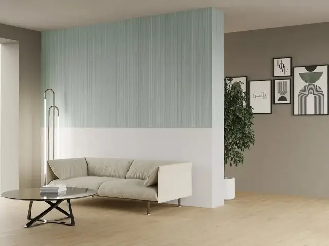 Интерьер с Керамогранит Cotto Petrus Anni 70 Fondo Verde rett матовый зеленый DRPL149 120х60 см