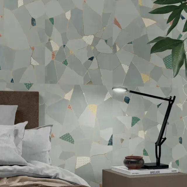 Интерьер с Керамогранит Dado Ceramica Wallpapers Bronze Fern rett матовый коричневый D303524 120х60 см