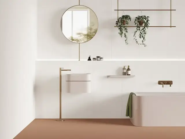 Интерьер с Керамогранит Cotto Petrus Anni 70 Fondo Verde rett матовый зеленый DRPL149 120х60 см