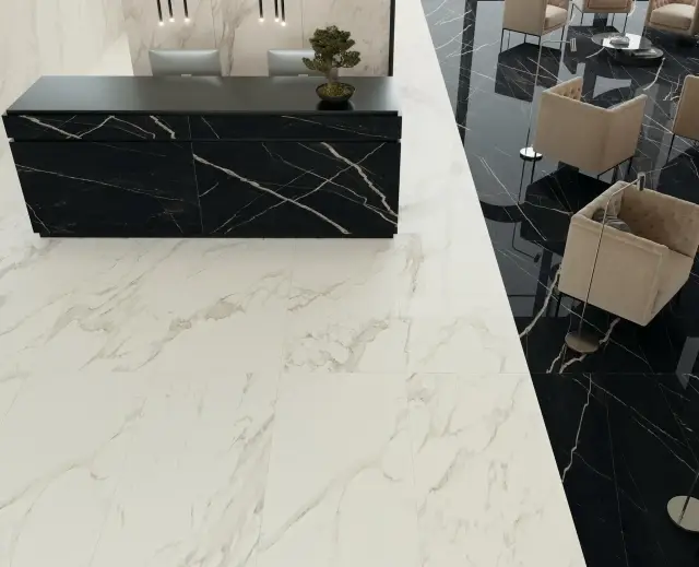 Интерьер с Atlas Concorde Russia Empire Керамогранит Arabescato 60x60 натуральный