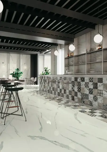 Интерьер с Atlas Concorde Russia Empire Керамогранит Arabescato 60x60 натуральный