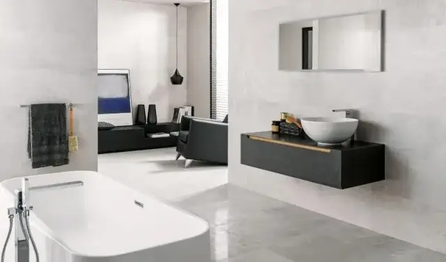 Интерьер с Керамогранит Porcelanosa Metropolitan Silver L G-389 100323084 80x80