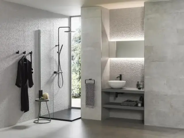 Интерьер с Керамогранит Porcelanosa Metropolitan Silver L G-389 100323084 80x80