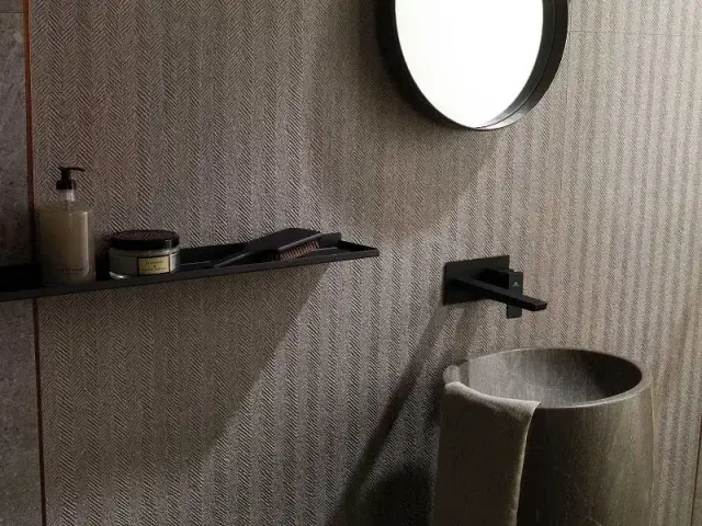 Интерьер с Плитка Porcelanosa Noir Topo Spiga 100298592 45x120