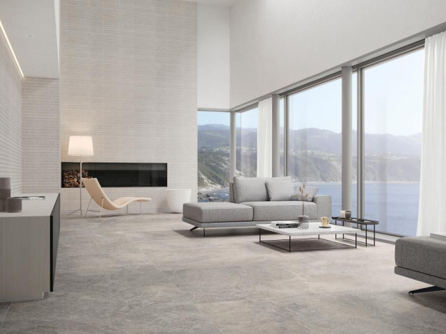 Интерьер с Плитка Porcelanosa Noir Topo Spiga 100298592 45x120