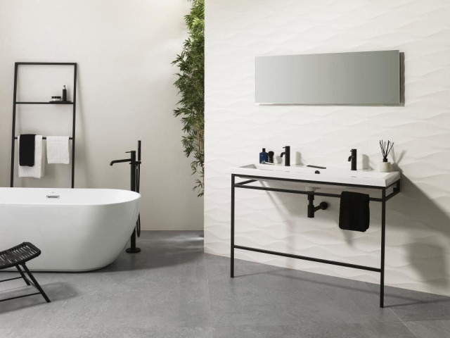 Интерьер с Плитка Porcelanosa Noir Topo Spiga 100298592 45x120