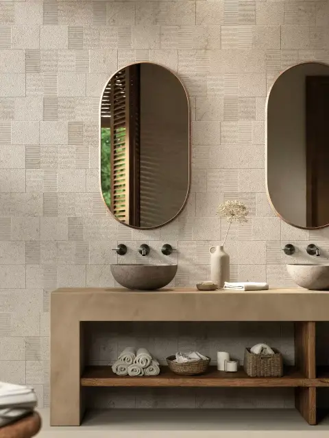 Интерьер с Плитка Porcelanosa Dorcia Block Bone G-278 100354829 59x150