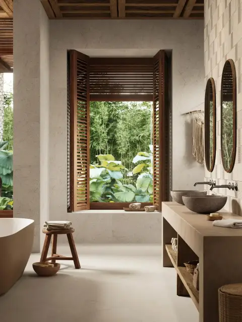 Интерьер с Плитка Porcelanosa Dorcia Block Bone G-278 100354829 59x150