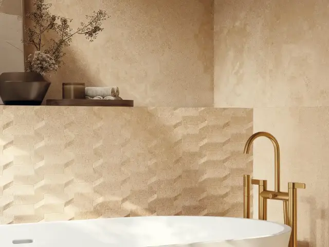 Интерьер с Керамогранит Porcelanosa Verona Ars Beige Nat.PV6 (A) 100339671 120x120