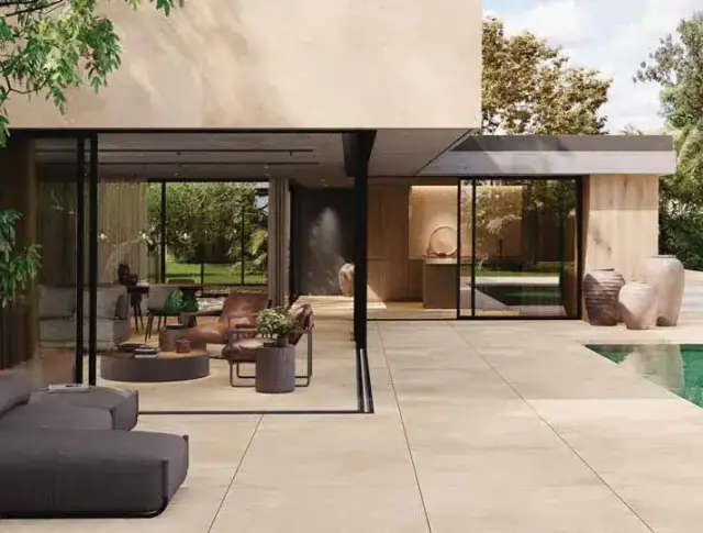 Интерьер с Керамогранит Porcelanosa Verona Ars Beige Nat.PV6 (A) 100339671 120x120