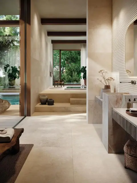 Интерьер с Керамогранит Porcelanosa Verona Ars Beige Nat.PV6 (A) 100339671 120x120