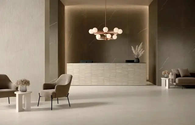 Интерьер с Керамогранит Атлас Конкорд Atlas Concorde Russia Forte Dei Marmi Rock Venaria Grey Натуральный 60x120