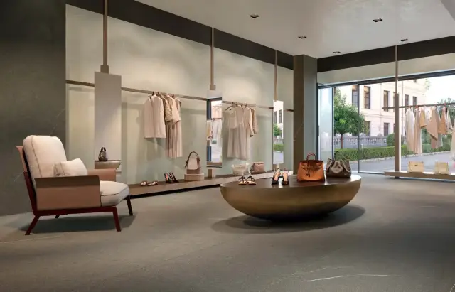 Интерьер с Керамогранит Атлас Конкорд Atlas Concorde Russia Forte Dei Marmi Rock Venaria Grey Натуральный 60x120