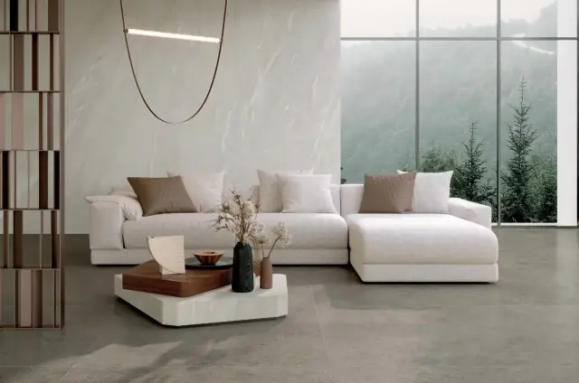 Интерьер с Керамогранит Атлас Конкорд Atlas Concorde Russia Forte Dei Marmi Rock Venaria Grey Натуральный 60x120