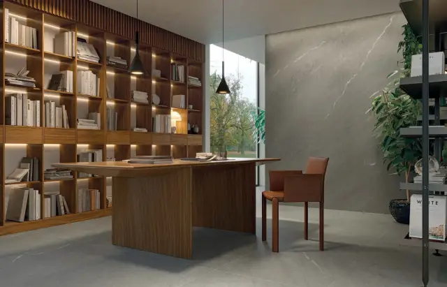 Интерьер с Керамогранит Атлас Конкорд Atlas Concorde Russia Forte Dei Marmi Rock Venaria Grey Натуральный 60x120
