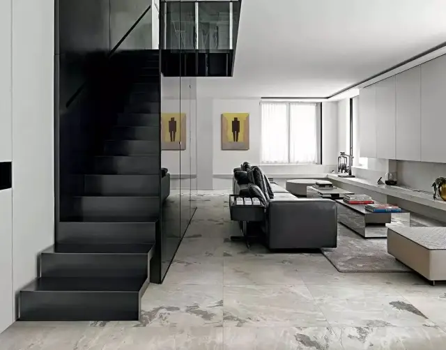 Интерьер с Керамогранит ONYX&MORE SILVER PORPHYRY STR 60X60 RET