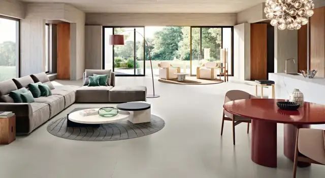 Интерьер с Керамогранит Italon Forum Wave Polar Натуральный 80x80