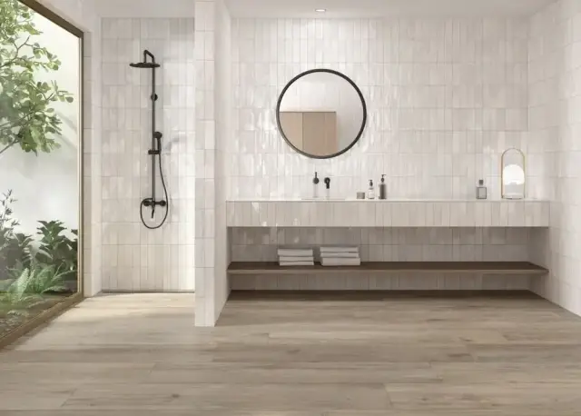 Интерьер с Керамогранит Peronda Verbier Taupe AS C/R 38598 19.5x121