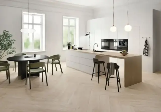 Интерьер с Керамогранит Peronda Verbier Taupe AS C/R 38598 19.5x121