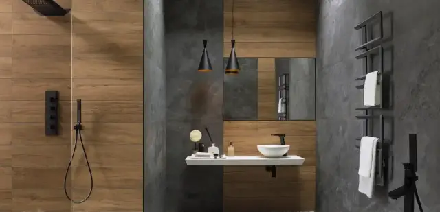Интерьер с Керамогранит Porcelanosa Manhattan Cognac G-384 100190027 19x120
