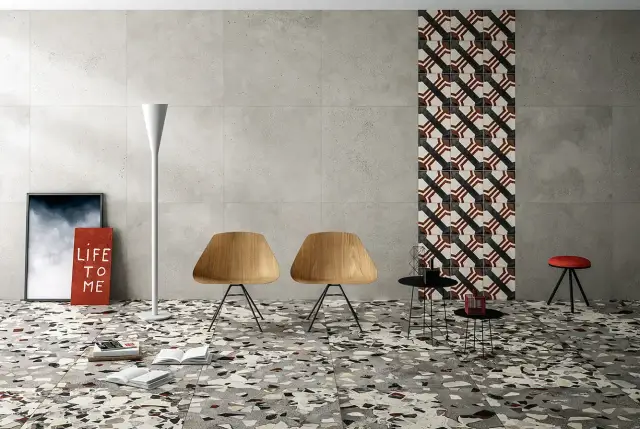 Интерьер с Керамогранит Fioranese I Cocci Cemento Spaccato IC900DR 90x90