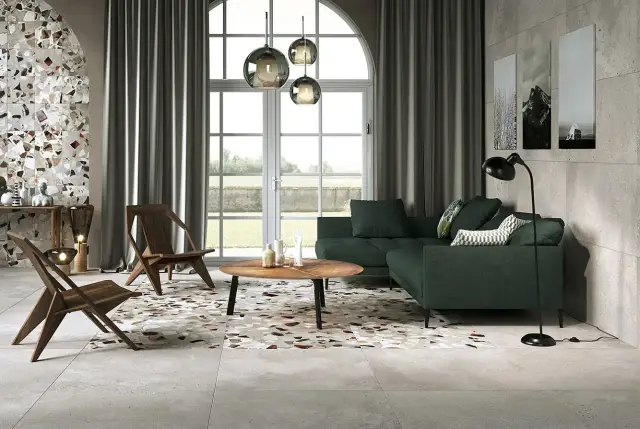 Интерьер с Керамогранит Fioranese I Cocci Cemento Spaccato IC900DR 90x90