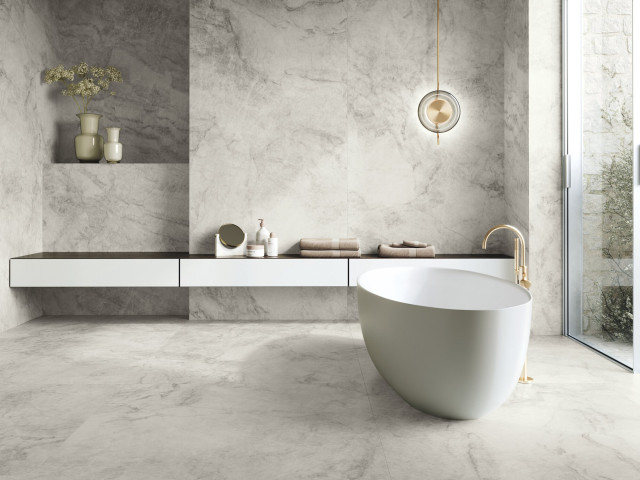 Интерьер с Керамогранит APE Ceramica Taj Mahal Yamuna Capuccino Matt Rect 9 мм A044454 60x120