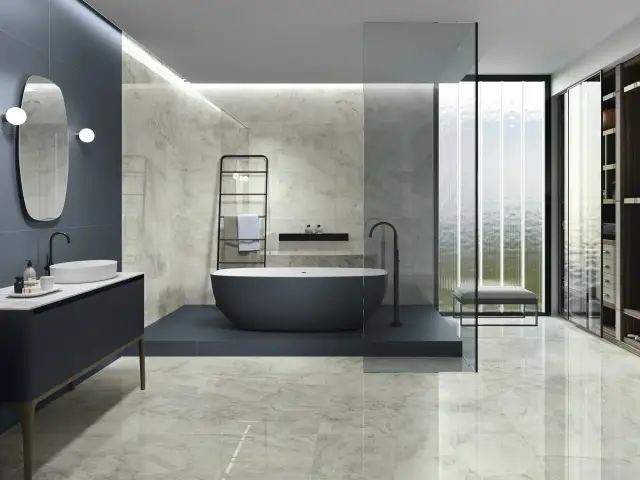 Интерьер с Керамогранит APE Ceramica Taj Mahal Yamuna Capuccino Matt Rect 9 мм A044454 60x120