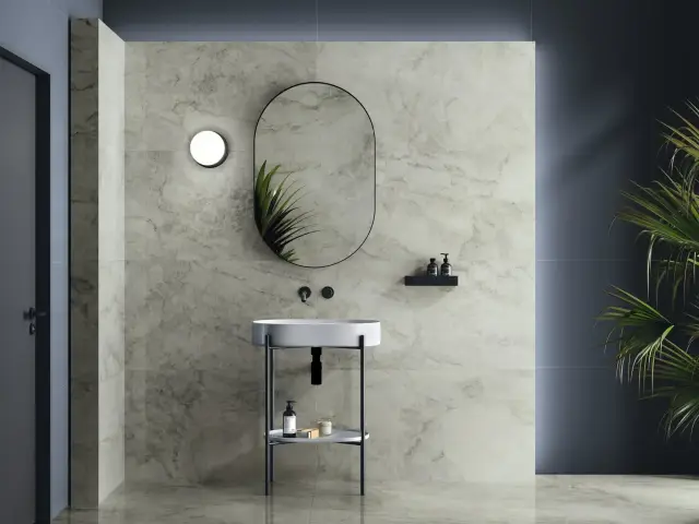 Интерьер с Керамогранит APE Ceramica Taj Mahal Yamuna Capuccino Matt Rect 9 мм A044454 60x120