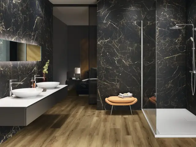 Интерьер с Керамогранит APE Ceramica Night Lux Black Matt Rect A036980 60x120