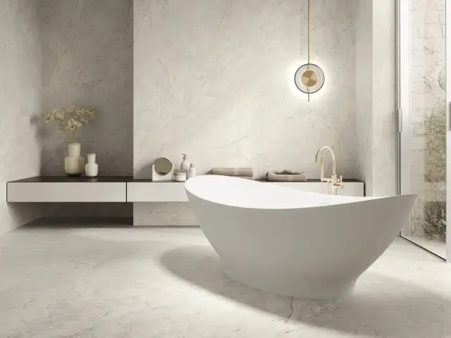 Интерьер с Керамогранит APE Ceramica Alloy Pearl Matt Rect A044975 60x120