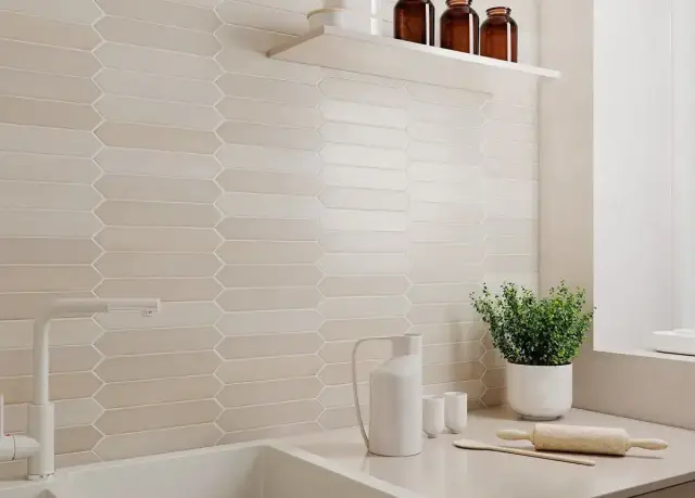 Интерьер с Плитка DNA Tiles Candy Crayon White 128396 4.3x24.3