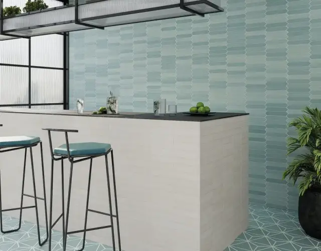 Интерьер с Плитка DNA Tiles Candy Crayon White 128396 4.3x24.3