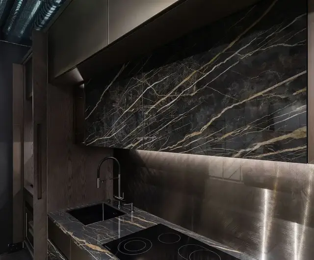 Интерьер с Керамогранит Laminam I Naturali Diamond Cream Bocciardato 5 Натуральный 100x300